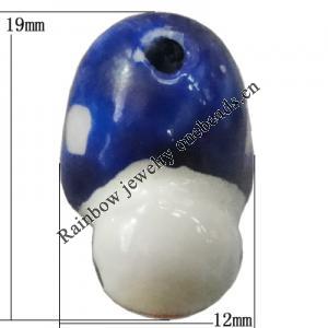 Porcelain beads, Tortoise 19x12mm Hole:1mm, Sold by Bag