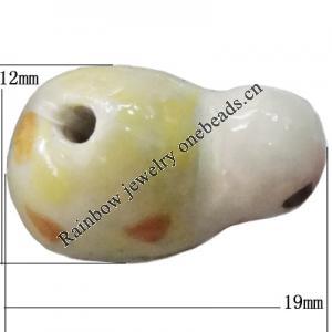 Porcelain beads, Tortoise 19x12mm Hole:1mm, Sold by Bag