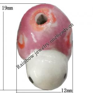 Porcelain beads, Tortoise 19x12mm Hole:1mm, Sold by Bag