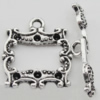 Clasp Zinc Alloy Jewelry Findings Lead-free, 20x17mm,Bar:26x4mm Hole:2mm, Sold by KG