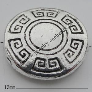 Bead Zinc Alloy Jewelry Findings Lead-free, 13x13mm, Hole:1mm, Sold by Bag