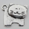 Pendant Zinc Alloy Jewelry Findings Lead-free, Cat 19x18mm Hole:2mm, Sold by Bag