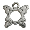 Jewelry findings, CCB plastic Pendant Platina Plated, Butterfly 20x21mm Hole:3mm, Sold by Bag