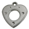 Jewelry findings, CCB plastic Pendant Platina Plated, Hollow Heart 26x25mm Hole:3mm, Sold by Bag