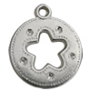 Jewelry findings, CCB plastic Pendant Platina Plated, Flat Round 29x24mm Hole:3mm, Sold by Bag