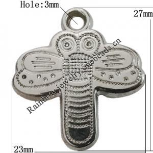 Jewelry findings, CCB plastic Pendant Platina Plated, Dragonfly 27x23mm Hole:3mm, Sold by Bag