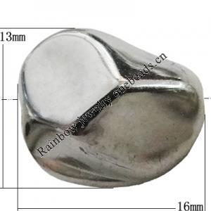 Jewelry findings, CCB plastic Beads Platina Plated, Nugget 16x13mm Hole:2.5mm, Sold by Bag