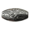 Jewelry findings, CCB plastic Beads Antique Silver, Flat Oval 27x14mm Hole:2mm, Sold by Bag