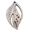 Jewelry findings, CCB plastic Pendant Antique Silver, Leaf 41x24mm Hole:2mm, Sold by Bag