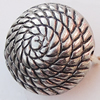 Jewelry findings, CCB plastic Beads Antique Silver, Flat Round 17mm Hole:2mm, Sold by Bag