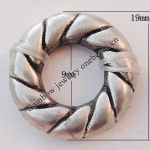 Jewelry findings Antique Silver, CCB plastic Donut, O:19mm I:9mm, Sold by Bag