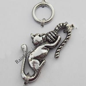 Clasp Zinc Alloy Jewelry Findings Lead-free, Loop:9mm, Bar:15x28mm, Sold by Bag