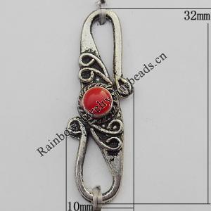 Connectors Zinc Alloy Jewelry Findings Lead-free, 10x32mm, Sold by Bag