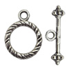 Clasp Zinc Alloy Jewelry Findings Lead-free, Loop:13x17mm, Bar:21x5mm Hole:2mm, Sold by Bag