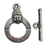 Clasp Zinc Alloy Jewelry Findings Lead-free, Loop:17x25mm, Bar:21x3mm Hole:1mm, Sold by Bag