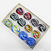 Lampwork Glass Rings,Mix Color, Box Size: 130x90x35mm, Sold by Box