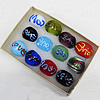 Lampwork Glass Rings,Mix Color, Box Size: 130x90x35mm, Sold by Box