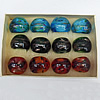 Gold Sand Lampwork Glass Rings,Mix Color, Box Size: 130x90x35mm, Sold by Box