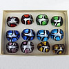 Lampwork Glass Rings,Mix Color, Box Size: 130x90x35mm, Sold by Box