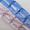 Silver Foil Lampwork Beads, 12x12mm Hole:2mm, Sold by PC 
