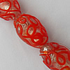 Silver Foil Lampwork Beads, 18x12mm Hole:2mm, Sold by PC 