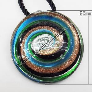 17-inch Lampwork Necklaces, 50mm, Sold by Strand