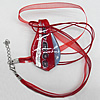 17-inch Lampwork Necklaces, Wax Cord & Organza Ribbon Transparent & Lampwork Pendant, 66x37mm, Sold by Strand