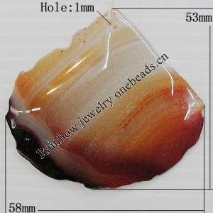 Handmade Agate Pendant,“Bloom of Kapuk” Sector 53x58mm Hole:1mm, Sold by PC