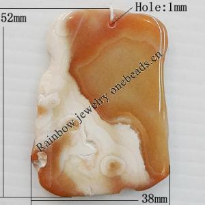 Handmade Agate Pendant,“To Be in Winter” Nugget 52x48mm Hole:1mm, Sold by PC