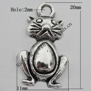 Pendant Zinc Alloy Jewelry Findings Lead-free, 11x20mm Hole:2mm, Sold by Bag