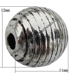 Bead Zinc Alloy Jewelry Findings Lead-free, 11x12mm, Hole:3mm, Sold by Bag