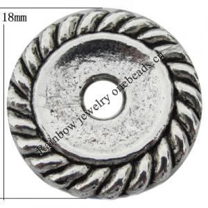 Bead Zinc Alloy Jewelry Findings Lead-free, 18x18mm, Hole:3.5mm, Sold by Bag