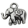 Pendant Zinc Alloy Jewelry Findings Lead-free, Elephant 12x12mm Hole:2mm, Sold by Bag