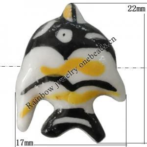 Porcelain beads, 22x17mm Hole:1mm, Sold by Bag