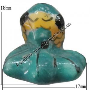Porcelain beads, 18x17mm Hole:1mm, Sold by Bag