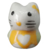 Porcelain beads, Cat 16x14mm Hole:1mm, Sold by Bag