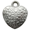 Jewelry findings, CCB plastic Pendant Platina Plated, Heart 20x18mm Hole:2.5mm, Sold by Bag