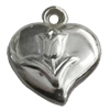 Jewelry findings, CCB plastic Pendant Platina Plated, Heart 22x19mm Hole:3mm, Sold by Bag