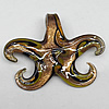 Gold Sand Lampwork Pendant, Star 56x66mm, Hole:6x10mm, Sold by PC