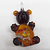 Gold Sand Lampwork Pendant, Animal 56x66mm, Hole:5mm, Sold by PC