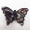 Gold Sand Lampwork Pendant,Butterfly 52x36mm, Hole:4mm, Sold by PC