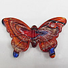Gold Sand Lampwork Pendant,Butterfly 38x62mm, Hole:4mm, Sold by PC
