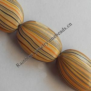 Wooden Jewelry Beads, Flat Oval 28x20mm, Length:19.6 Inch, Sold per Inch Strand