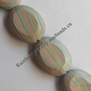 Wooden Jewelry Beads, Flat Oval 38x28x8mm, Length:19.6 Inch, Sold per Inch Strand