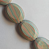 Wooden Jewelry Beads, Flat Oval 38x28x8mm, Length:19.6 Inch, Sold per Inch Strand