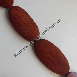 Wooden Jewelry Beads, Flat Oval 65x32mm, Length:19.6 Inch, Sold per Inch Strand