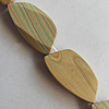 Wooden Jewelry Beads, Nugget 43x21mm, Length:19.6 Inch, Sold per Inch Strand