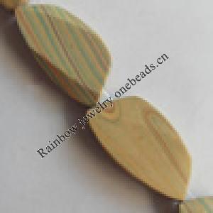 Wooden Jewelry Beads, Nugget 43x21mm, Length:19.6 Inch, Sold per Inch Strand