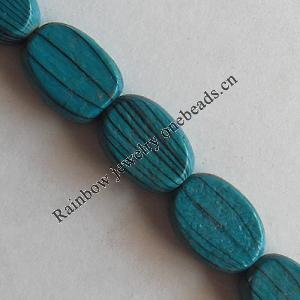 Wooden Jewelry Beads, Flat Oval 14x10mm, Length:19.6 Inch, Sold per Inch Strand