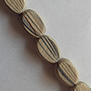 Wooden Jewelry Beads, Flat Oval 14x10mm, Length:19.6 Inch, Sold per Inch Strand